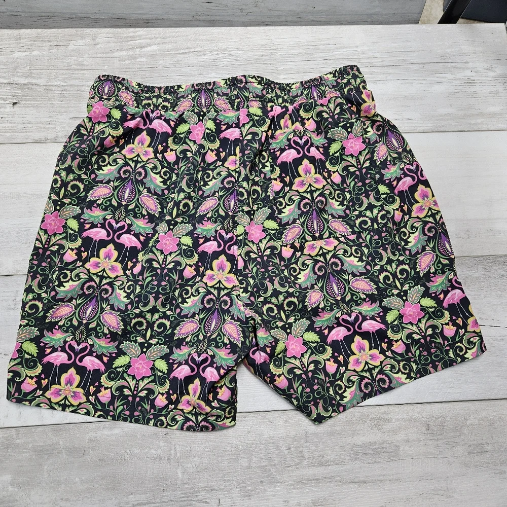 WESC Zack Flamingo Go Wild Swim Trunks Mens Medium Vacation Prints All Over